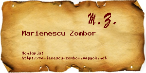 Marienescu Zombor névjegykártya
